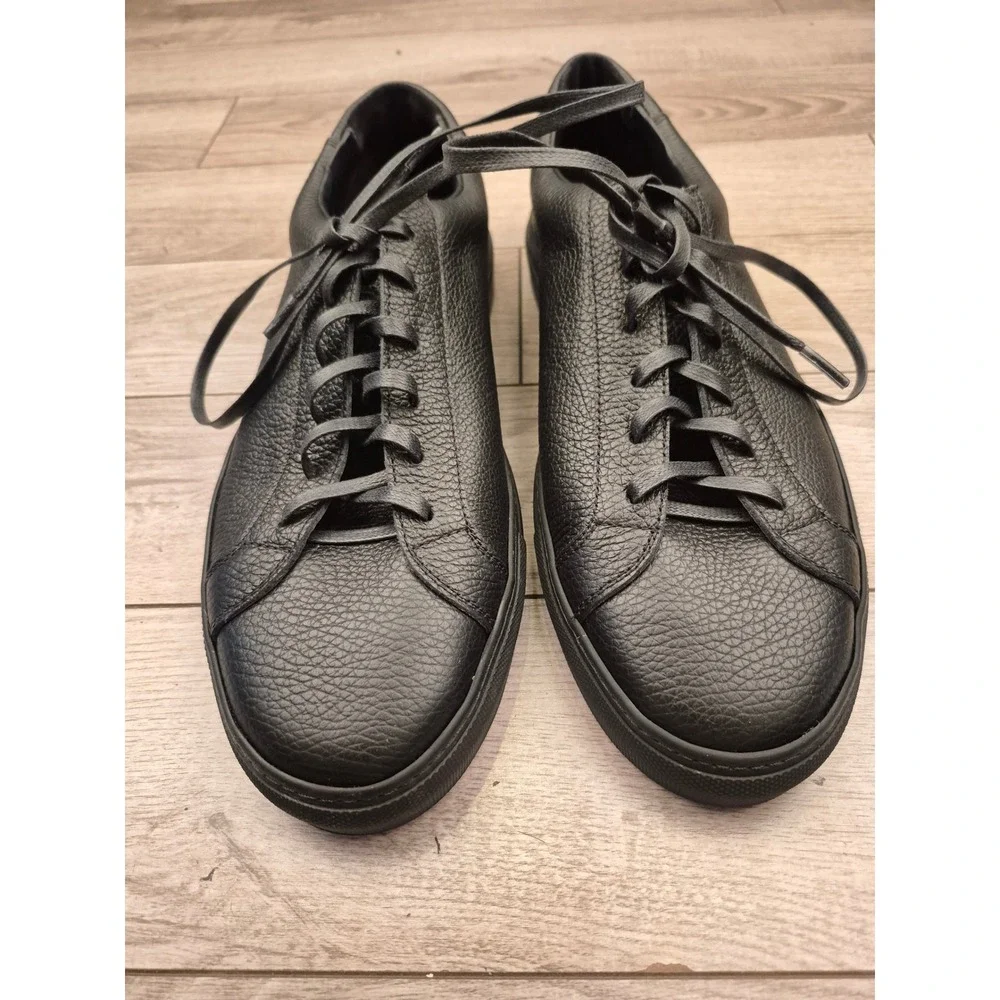 Opie Way James Court Black Tumbled Leather Low Top Sneakers Mens‎ Sz 13 RARE